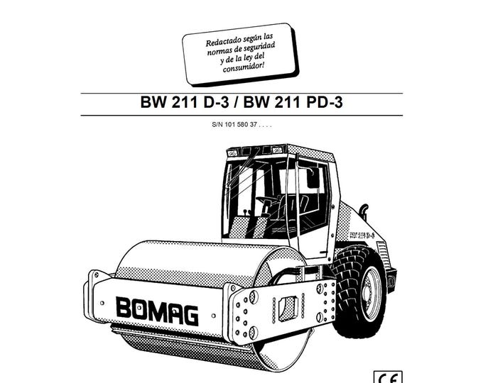 Bomag BW 211 D-3,BW 211 PD-3 Service and Maintenance  - Spanish (Pdf Download)