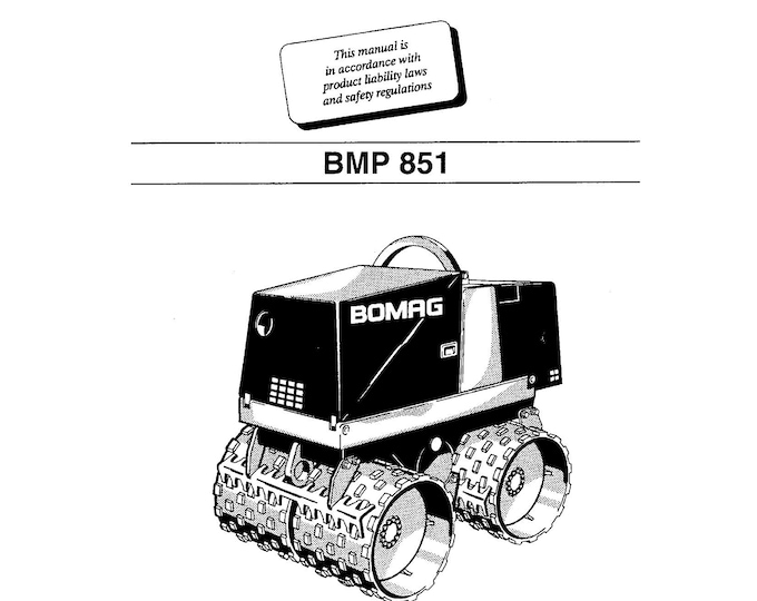 Bomag BMP 851 Instruction for Repair 00819325.e99  - English  (PDF Download)