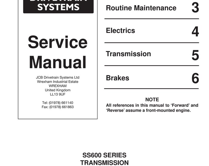 JCB 9803-9020 - Workshop Manual - Service Manual - Parts Manual - Owners Manual (PDF Download)