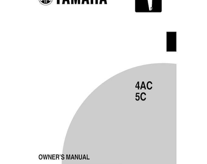 Yamaha - 4AC 5C Outboard - Instruction Manual - User Guide