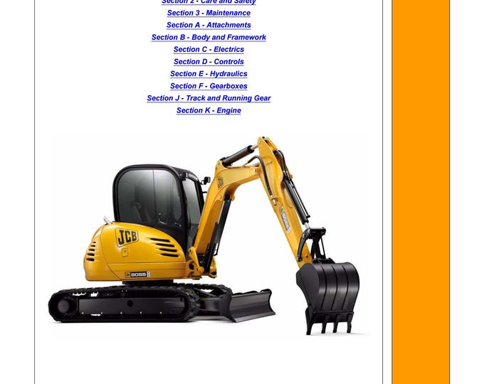 JCB 8055, 8065 - Workshop Manual - Service Manual - Parts Manual - Owners Manual (pdf Download)