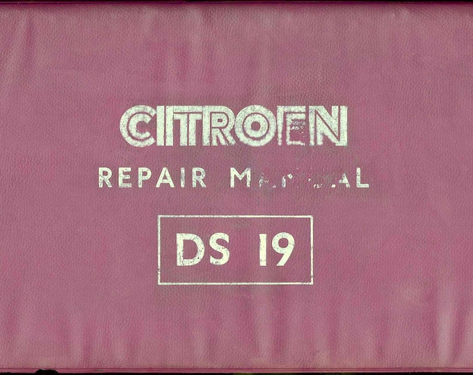 citroen DS19 1962 - Service Manual - Parts Manual - Owner manual - Pdf Download