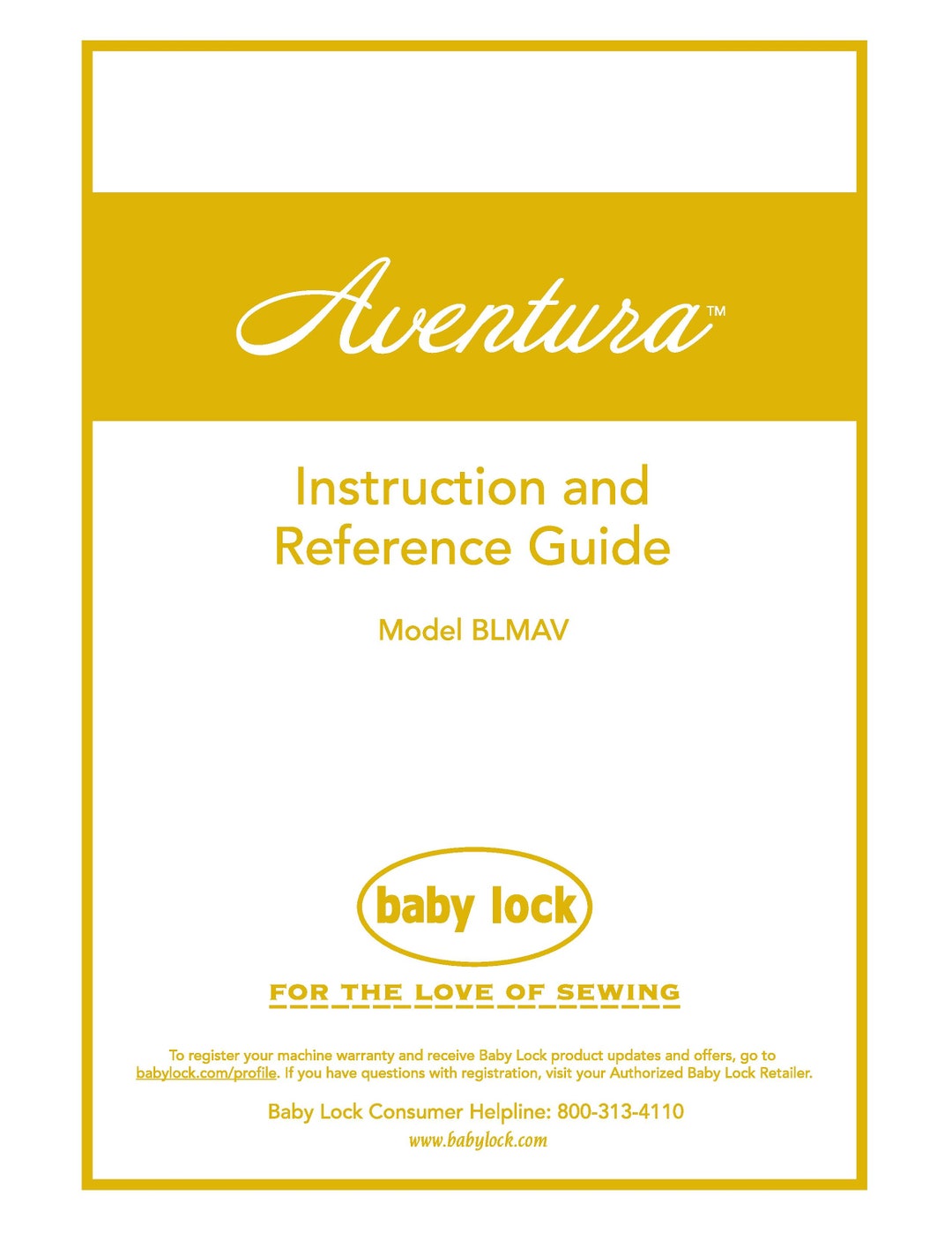 Baby Lock Aventura BLMAV Sewing Machine Instruction Manual Etsy