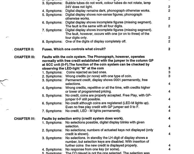 WURLITZER - CDM3 - CDM4 - CDM12 - CDM4-1-Conversion to CD PRO - Operating Instructions - Service Manual - User Manual - Schematic-Parts List