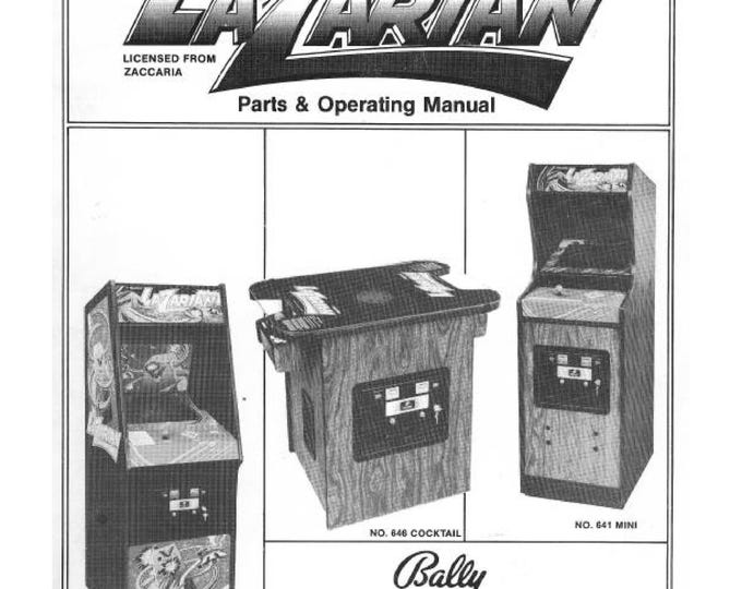 BALLY MIDWAYS - LAZARIAN - Service Manual - Parts Manual - Owner manual -  Pdf Download