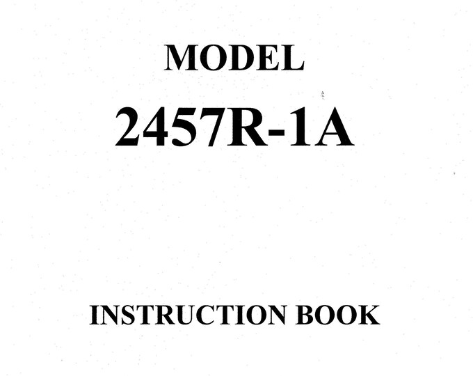 CONSEW 2457R-1A Sewing Machine Instruction Manual - User Manual - Complete User Guide - English