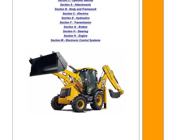 JCB Backhoe Loader 9813-0250 - Workshop Manual - Service Manual- Owners manual  (pdf Download)
