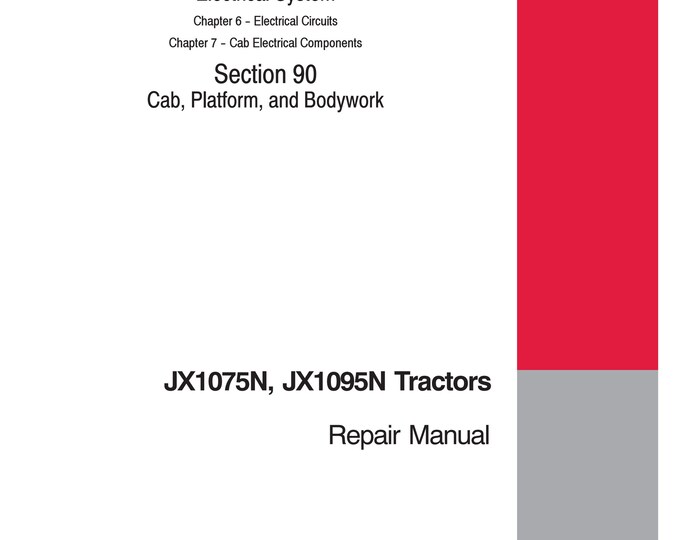 Case JX1075N - JX1095N - Repair Manual - Service Manual (Pdf Download)
