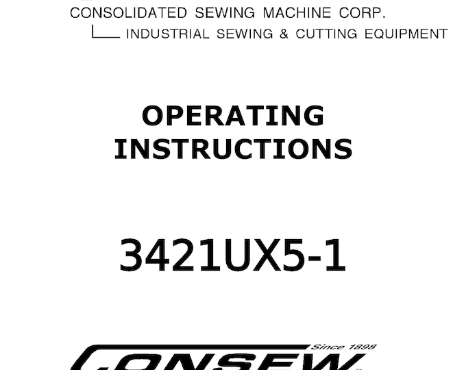 CONSEW 3421UX5-1 Series Sewing Machine Instruction Manual - User Manual - Complete User Guide - English