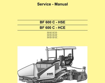 Bomag BF 600 C Service Repair Manual - English (PDF Download)