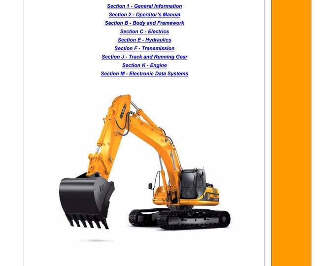 JCB JS370 - Tracked Excavators - Tier 2 JCB DieselMax Engine - Service Manual - Parts Manual - Owners Manual (Pdf Download)