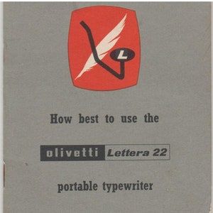 Olivetti Lettera-22 Typewriter Instruction Manual - User Manual - Complete User Guide