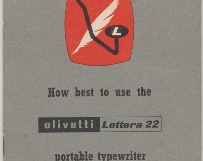 Olivetti Lettera-22 Typewriter Instruction Manual - User Manual - Complete User Guide
