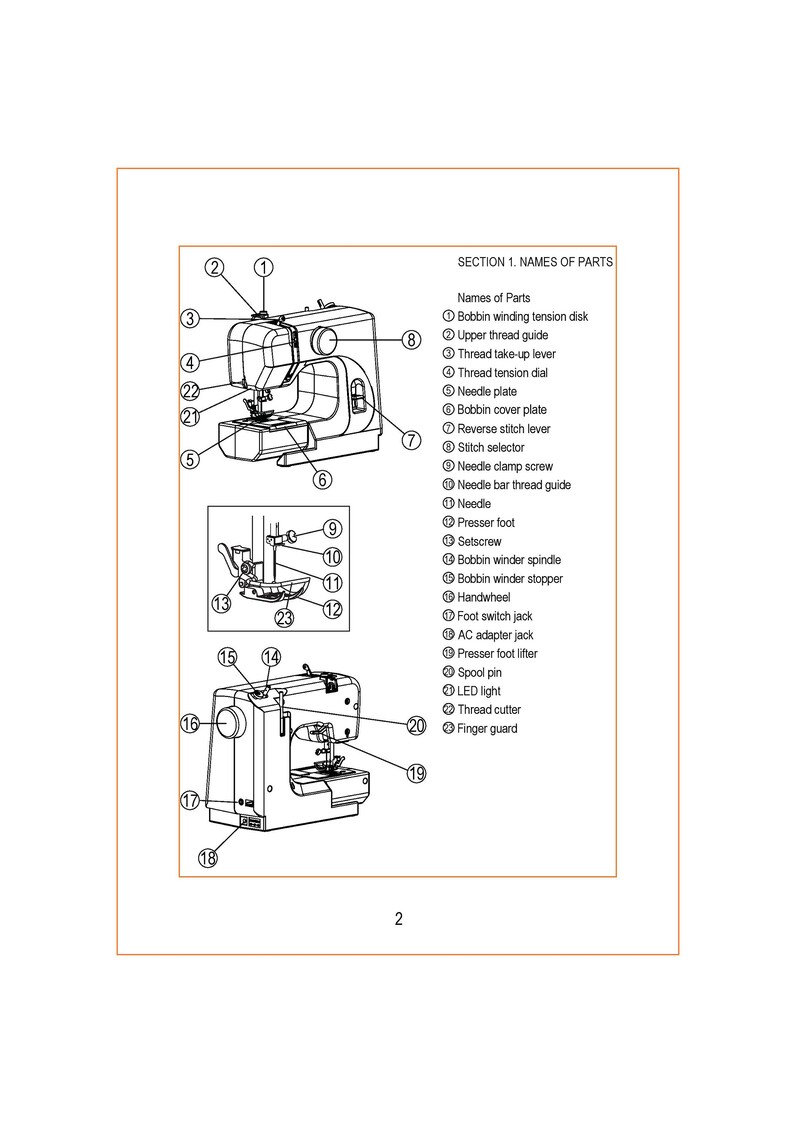 Singer M1000 M1005 Sewing Machine Instruction Manual User Manual