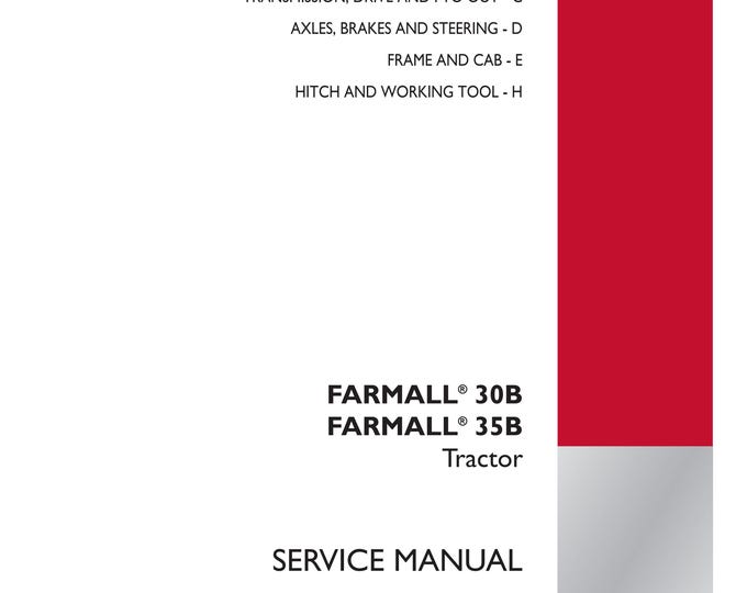 Case Farmall  30B Farmall 35B Tractor  -   Service Manual (Pdf Download)