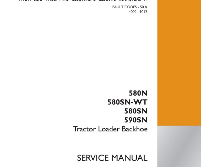 Case 580N 580SN-WT 580SN 590SN Tractor Loader Backhoe -   Service Manual (Pdf Download)