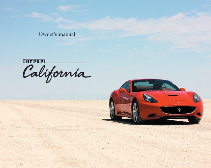 Ferrari California Owners Manual - Instructions - English