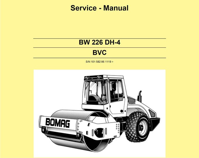Bomag Roller BW 226 DH-4 Service Manual 00892424 09.2013 DE (Pdf Download)