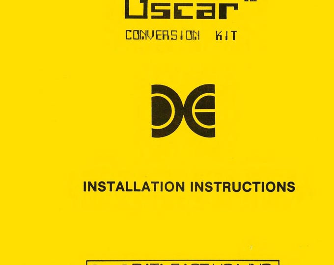DATA EAST - OSCAR - Operation manual - Service Manual - Parts Manual - Owner manual -  Pdf Download