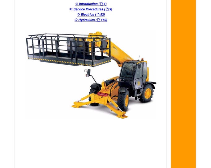 JCB LK1 Personnel Platform 9803-3700  - Workshop Manual - Service Manual - Parts Manual - Owners Manual (PDF Download)