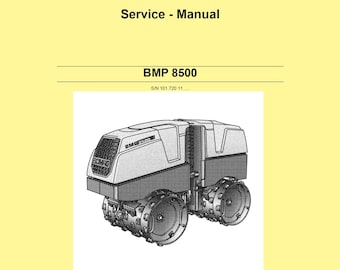 Bomag BMP 8500 Compactor Service Manual 00891577 - 12.2010  - English  (PDF Download)