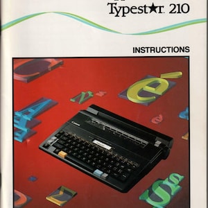 Manual de instrucciones de la máquina de escribir Canon Typestar 110II 210 - Manual del usuario - Guía completa del usuario