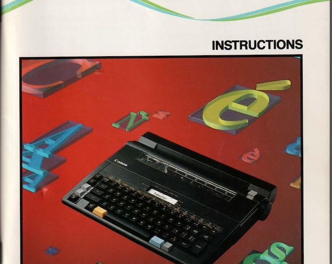 Canon Typestar 110II 210 Typewriter Instruction Manual - User Manual - Complete User Guide