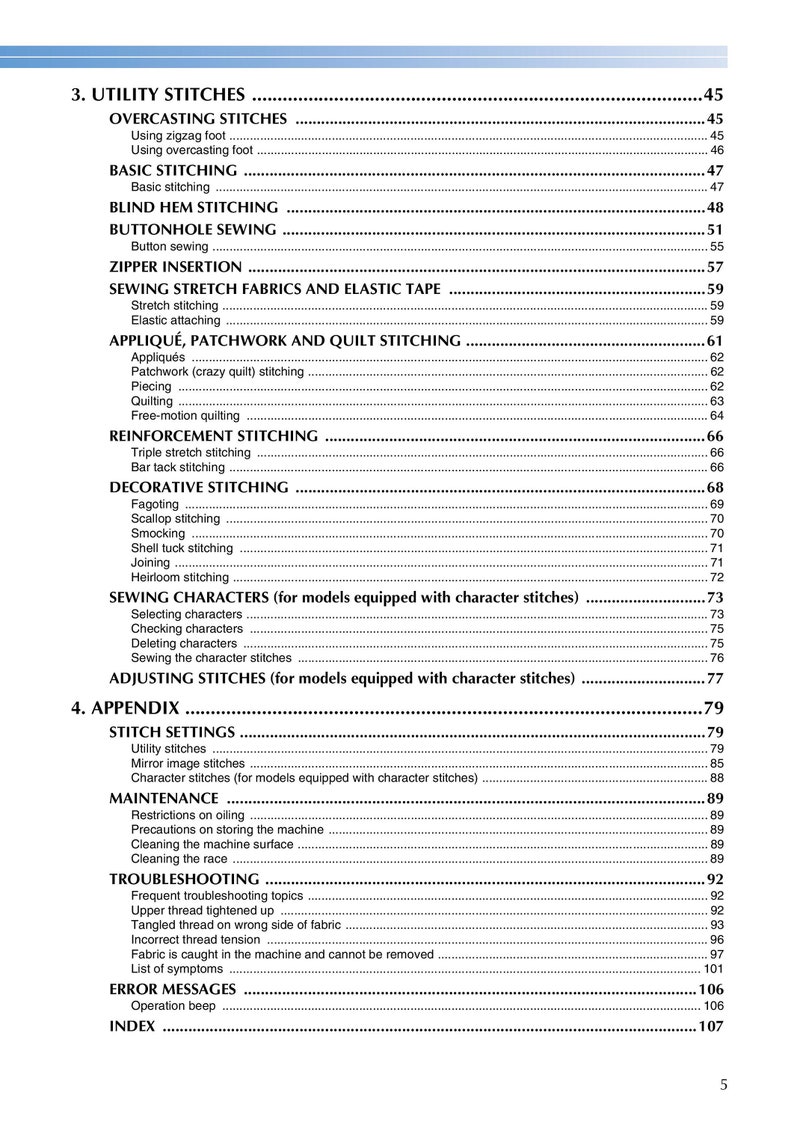 Brother HC1850 Sewing Machine Instruction Manual User Manual Complete