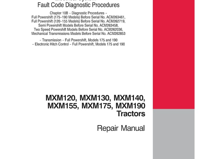 Case MXM120, MXM130, MXM140, MXM155, MXM175, MXM190 Repair Manual - Service Manual (Pdf Download)