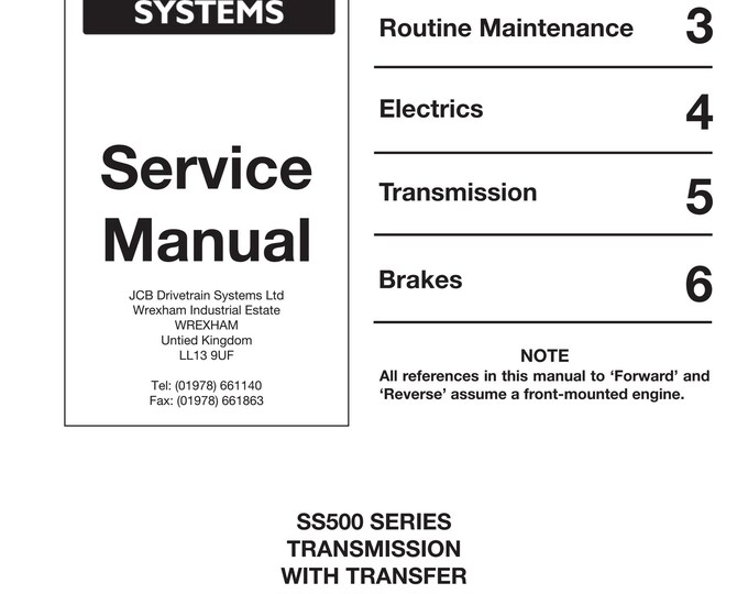 JCB 9803-9060 - Workshop Manual - Service Manual - Parts Manual - Owners Manual (PDF Download)