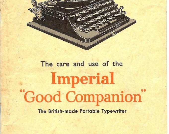 Imperial Good Companion Typewriter Instruction Manual - User Manual - Complete User Guide