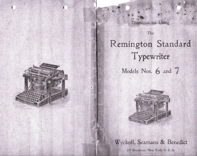 Remington 6 and 7 Typewriter Instruction Manual - User Manual - Complete User Guide