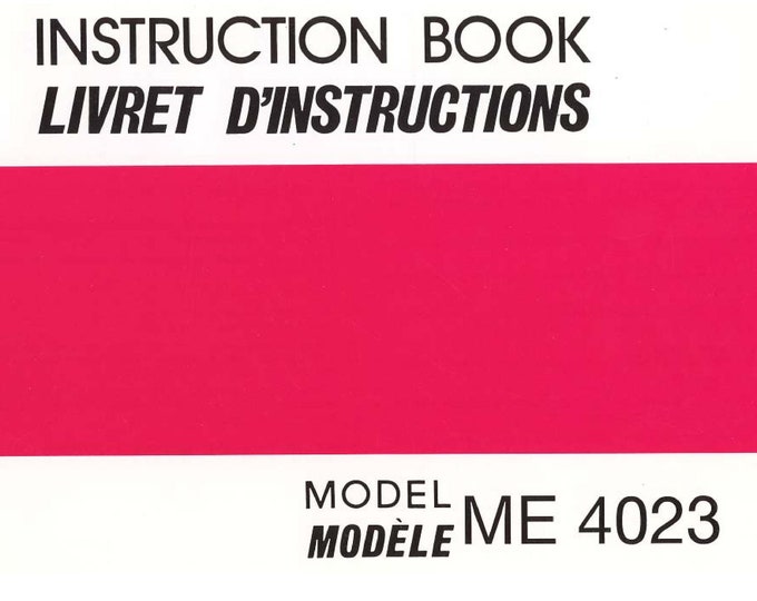 Janome ME 4023 Sewing Machine Instruction Manual - User Manual - Complete User Guide