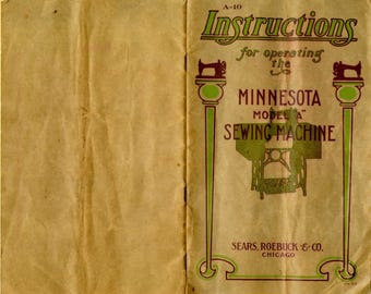 Minnesota - Model- A  - manual - Sewing Machine - Service Manual - Instruction Manual -  Wiring Diagram - Schematic - Operation Manual