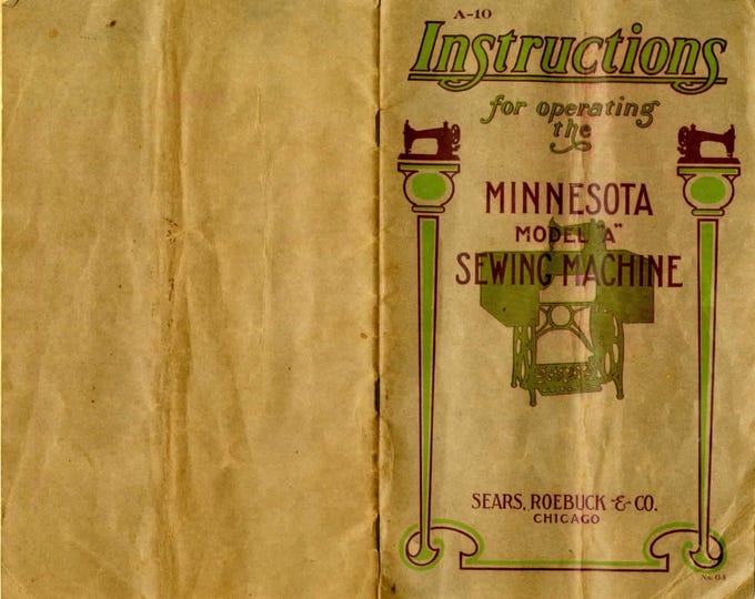 Minnesota - Model- A  - manual - Sewing Machine - Service Manual - Instruction Manual -  Wiring Diagram - Schematic - Operation Manual