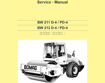 Bomag Single Drum Roller BW 213 D-4_PD-4 Service Manual 03-2007 00891149  (Pdf Download)
