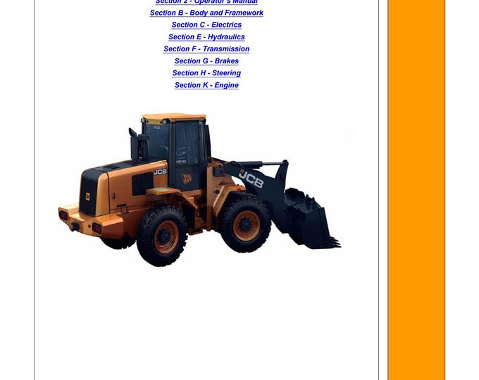 JCB WLS 430ZX PLUS -Service Manual - Parts Manual - Owners Manual (Pdf Download)