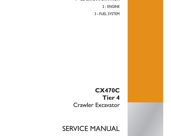 Case CX470C Tier 4 Crawler Excavator - Service Manual (Pdf Download)