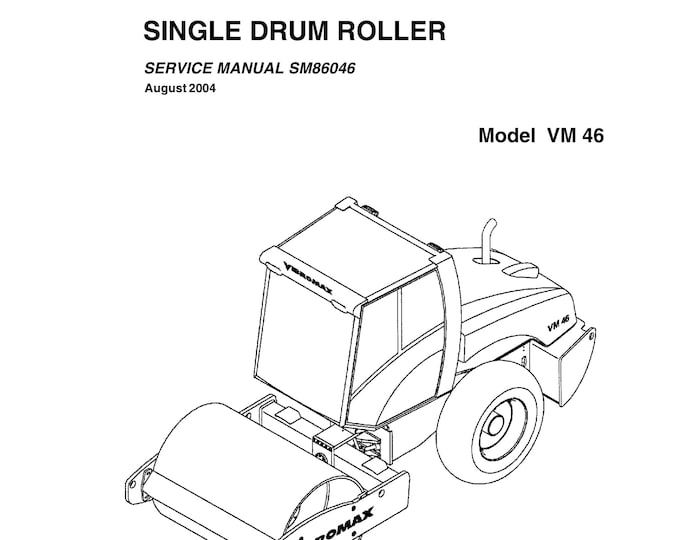 Vibromax SINGLE Drum Roller -  Model VM 46 - Workshop Manual - Service Manual - Parts Manual - Owners Manual (pdf Download)