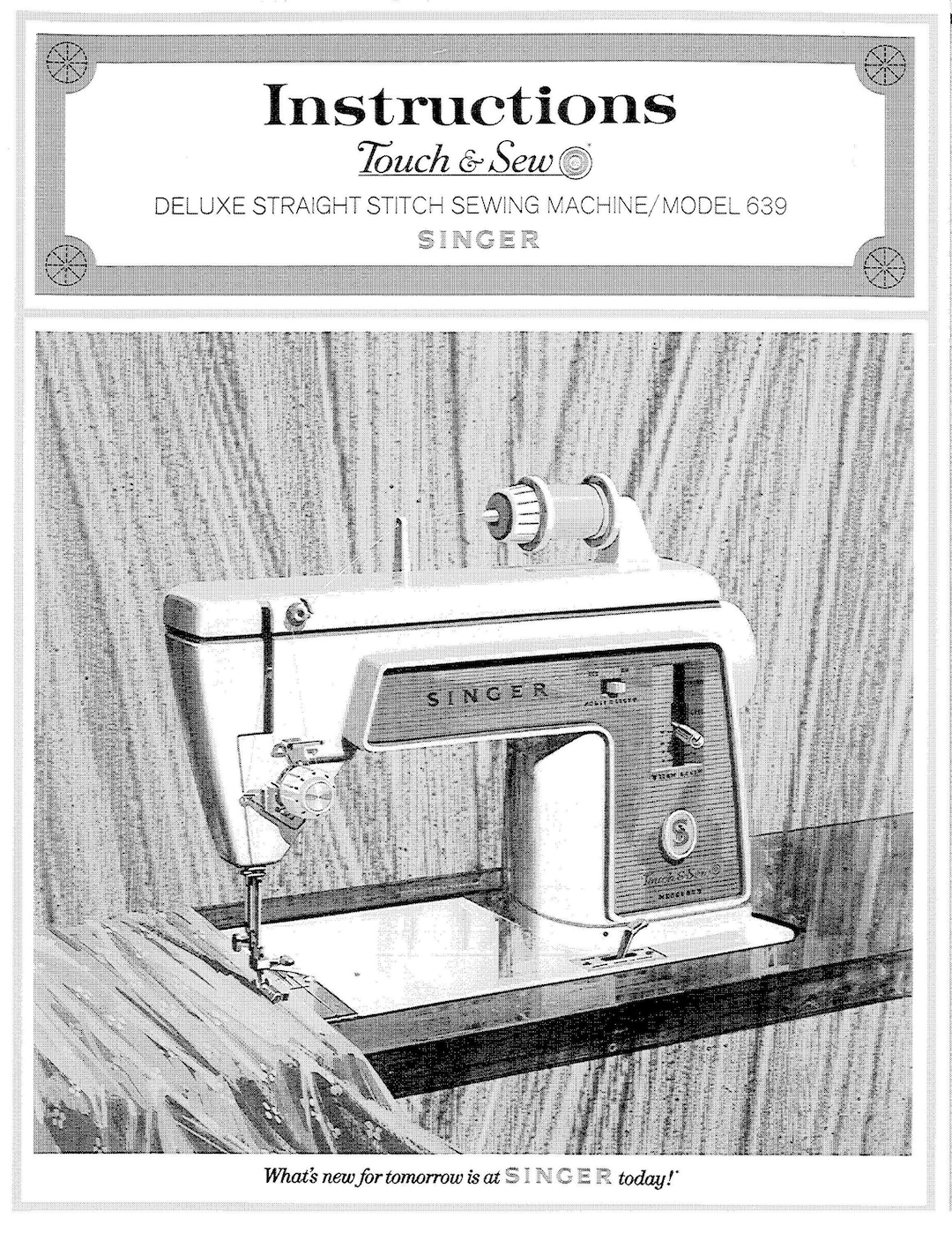 Singer 639 Touch Sew Sewing Machine Instruction Manual User Manual