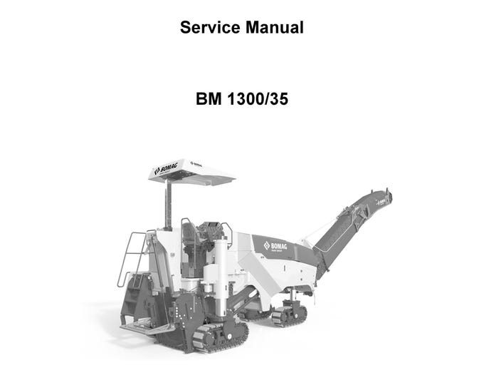 Bomag BM 1300-35 - Service Manual - Repair Manual - Workshop Manual - English