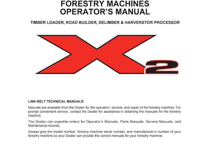 Linkbelt  290 X2 VM - Operation Manual - Workshop Manual  (PDF Download)