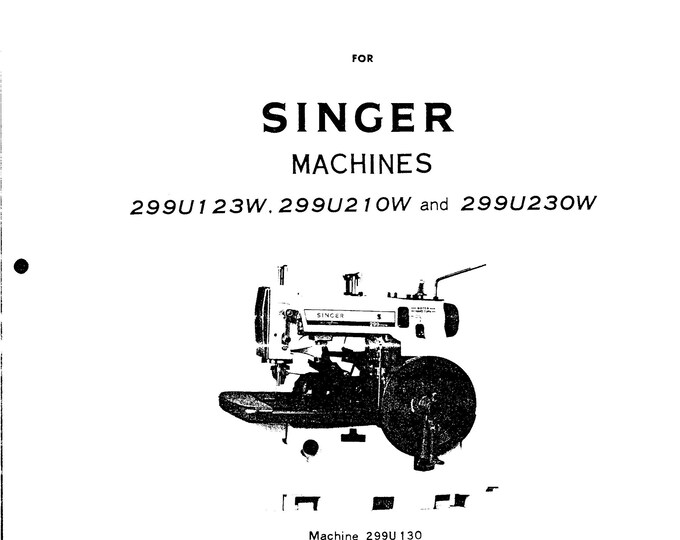 Singer-299U123W-299U210W-299U230W-Service-Manual- Repair Manual - English