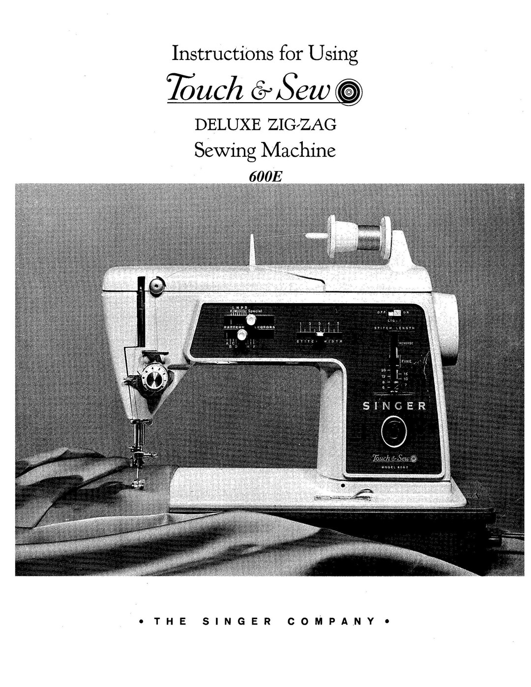Singer 600E Touch Sew Sewing Machine Instruction Manual User Etsy