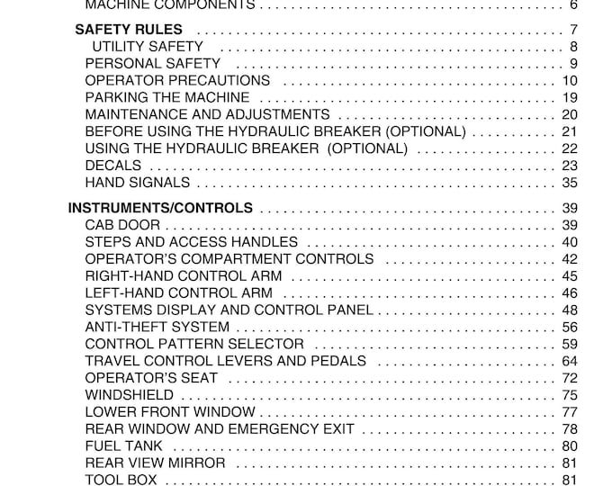 Linkbelt 460 LX - Operators Manual- Workshop Manual  (PDF Download)