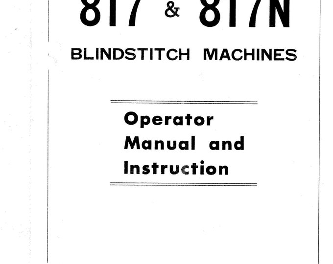 CONSEW 817-817N Sewing Machine Instruction Manual - User Manual - Complete User Guide - English