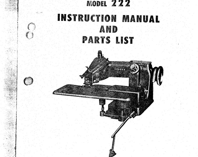 CONSEW 222 Sewing Machine Instruction Manual - User Manual - Complete User Guide - English
