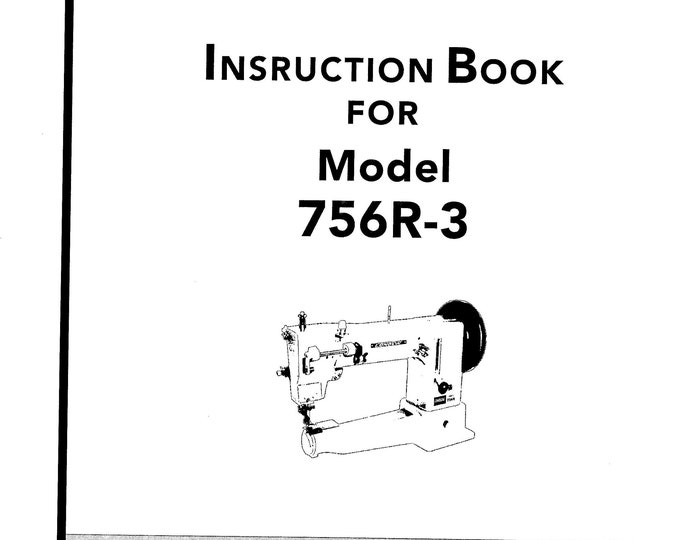 CONSEW 756R-3 Sewing Machine Instruction Manual - User Manual - Complete User Guide - English