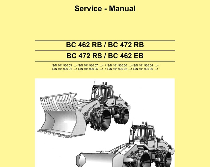 Bomag Bc 462 Rb - Bc 472 Rb - BC 472 Rs - BC 462 Eb - Service Manual - Repair Manual - Workshop Manual - English