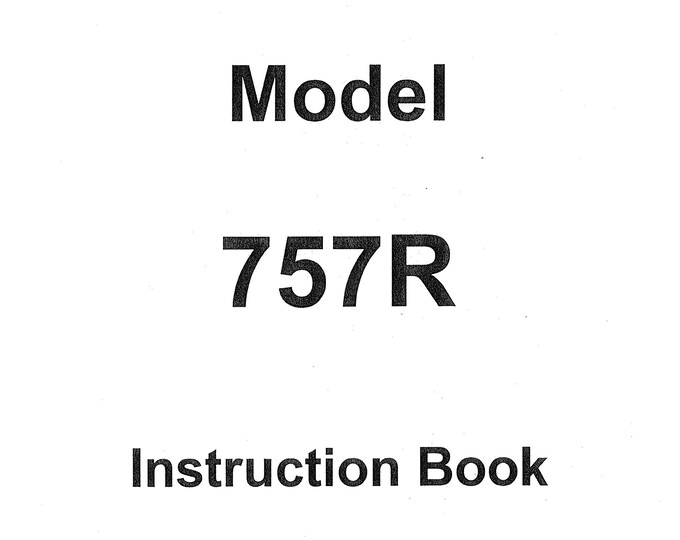 CONSEW 757R Sewing Machine Instruction Manual - User Manual - Complete User Guide - English